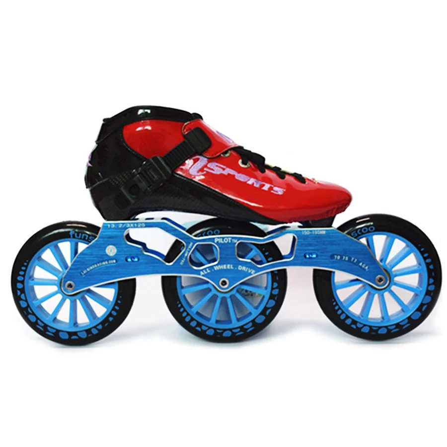 ISPORTS скоростные роликовые коньки из углеродного волокна для соревнований 3*125 мм уличные гоночные коньки для детей и взрослых SH56