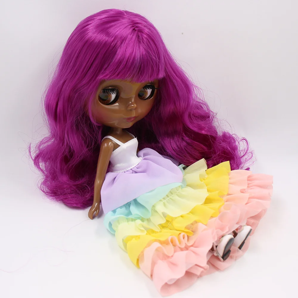Ледяные обнаженные куклы Blyth No. BL732 фиолетовые волосы для тела 1/6 bjd, pullip, licca, jerryberry