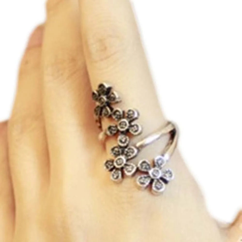 Винтажное кольцо с четырьмя маленькими цветами сливы ювелирное изделие в стиле