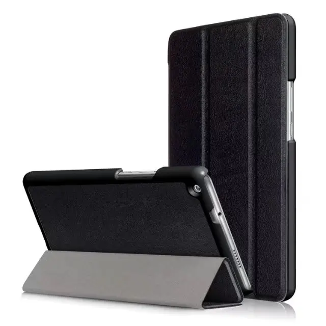 Из искусственной кожи чехол для huawei M3 Lite 8,0 дюймов Smart Cover Чехол для huawei MediaPad M3 Lite 8,0 CPN-L09 CPN-W09 CPN-AL00+ flims - Цвет: black