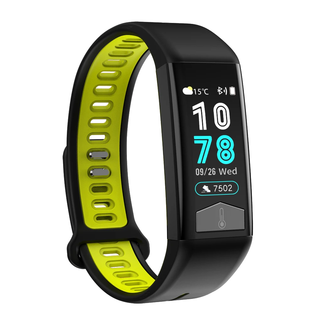 Зеленый ЭКГ+ PPG Смарт-часы браслет температура тела сердечный ритм кровяное давление/кислородный монитор Водонепроницаемый запись активности фитнес - Цвет: Зеленый