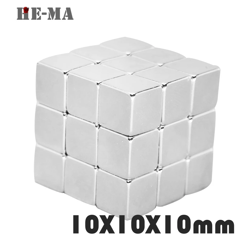 Imanes 10 шт. 10x10x10 неодимовый магнит постоянный N35 NdFeB супер сильные мощные магнитные