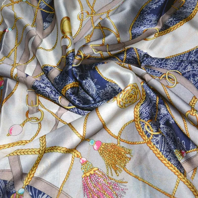 Новый Модный летний шелковый шарф хиджаб женские шали с принтом подходящие ко