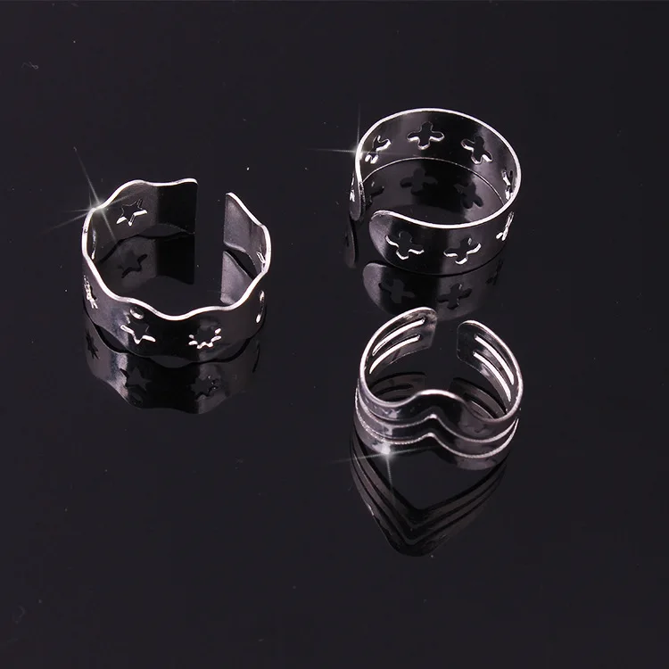 Модное и простое серебряное кольцо с геометрическим рисунком в виде волны