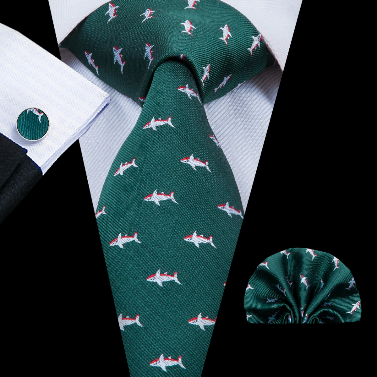 

Hi-Tie Silk Ties for Men Fashion Green Tie 2019 New Animal Tie Set and Pocket Square Novelty Business Wedding Pary Ties C-3089