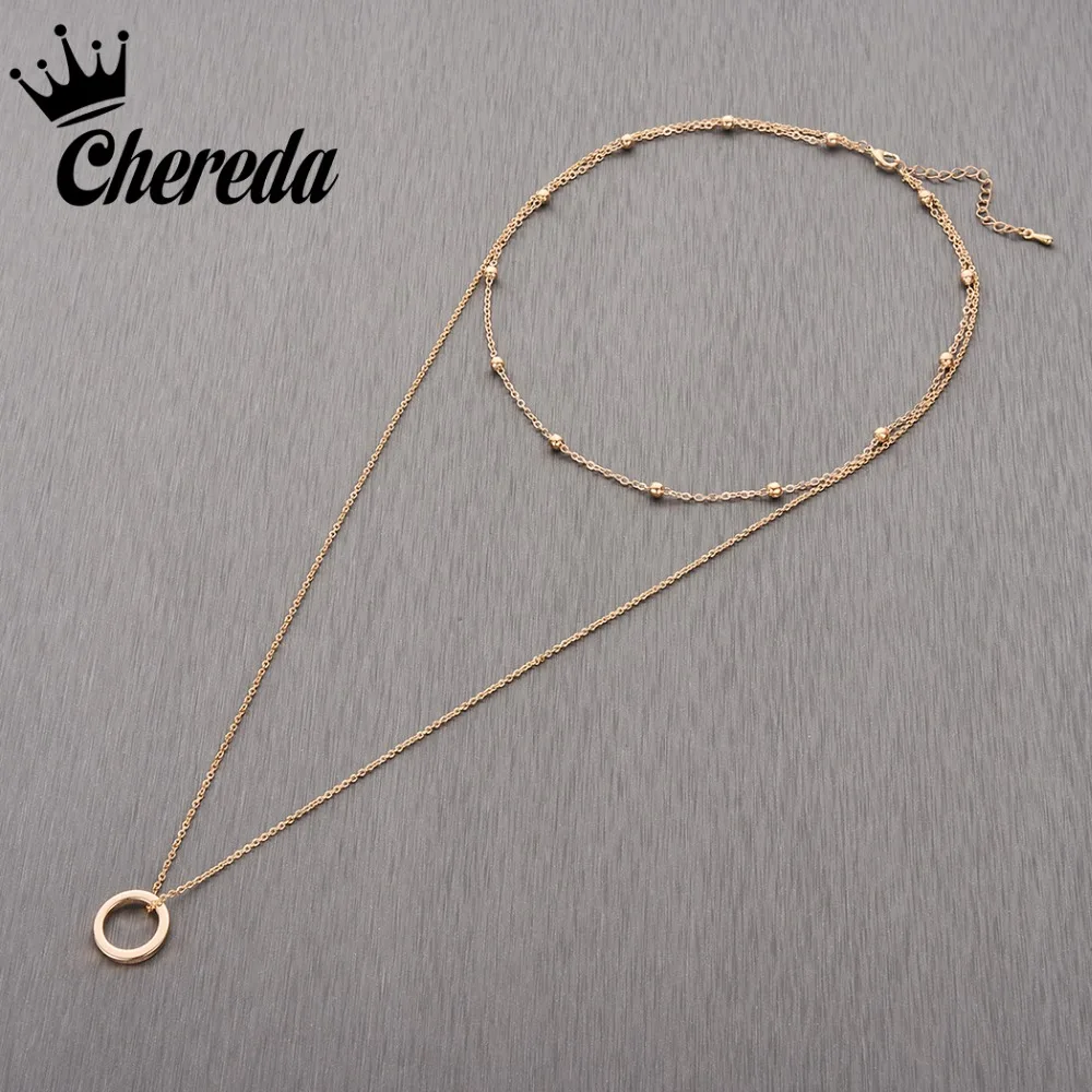 

Chereda Classic Morden Style Round Pendant Chockers For Women Silver Gold Color Fashion Choker Party Trendy Fine Jewelry