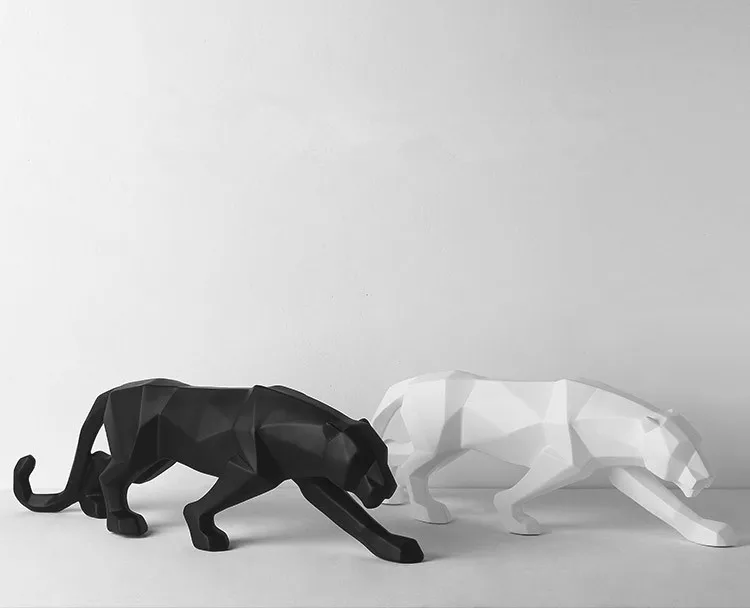 Современная абстрактная скульптура Пантеры Геометрическая полимерная статуя