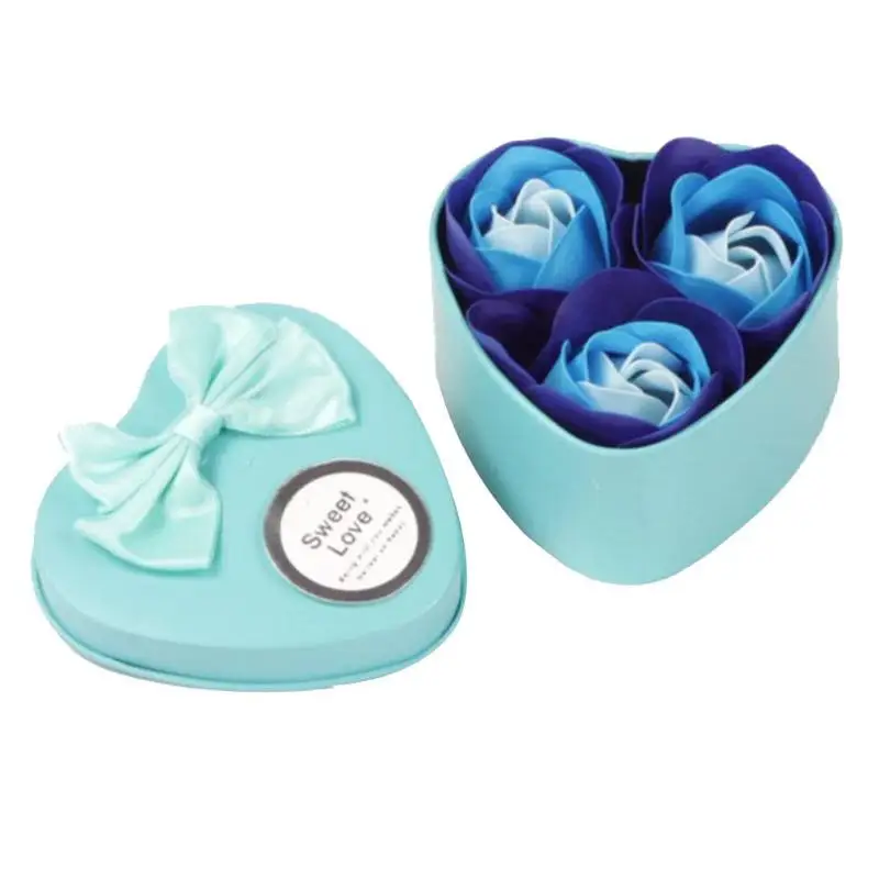 3pcs Blue Романтическая роза медведь игрушка для женщин девушки Мыло Цветок День рождения Свадебные украшения вечерние юбилей день Святого Валентина подарок для девушки - Цвет: 3pcs Blue