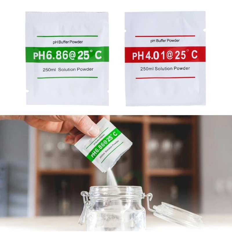 OOTDTY 20 Pcs PH Buffer Solution Powder For Test Meter Measure Calibration 4.01 6.86 250ml Each Pack Volume | Инструменты