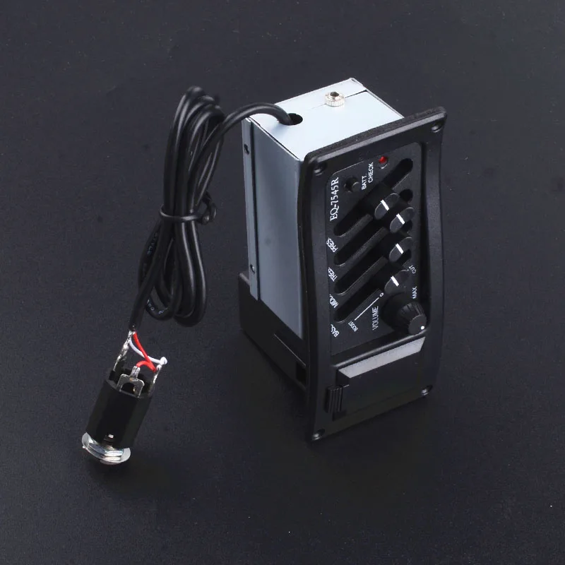 

10 Pcs 4 Band Acoustic Guitar EQ Preamp Equalizer EQ 7545R Pickup Amplifier 6.5MM Output Pickup Guitar Accessory Wholesale