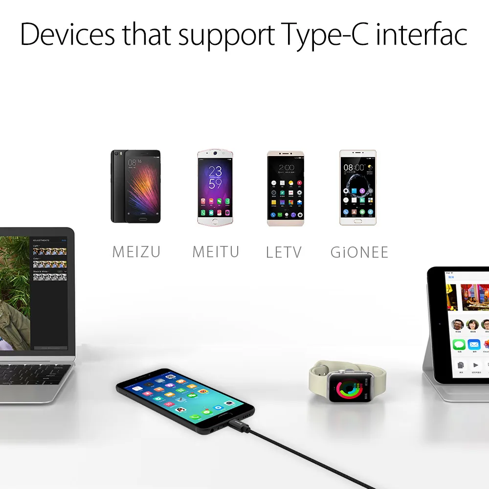USB кабель ORICO Type C 3 А быстрая зарядка 1 м мобильный телефон для Samsung GALAXY S8 Huawei Mate9 P10