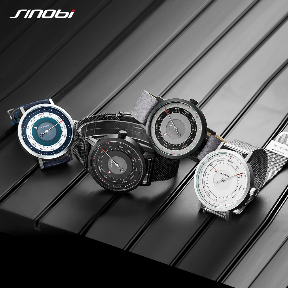 Мужские часы SINOBI Rotate Креативные мужские спортивные кварцевые наручные