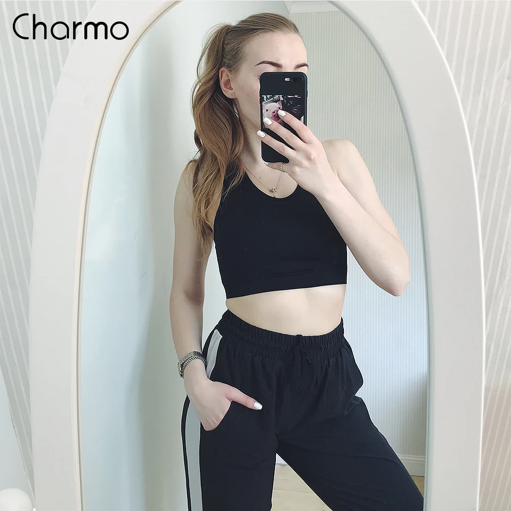 Charmo Женский Средний эффект спортивный бюстгальтер для фитнеса бюстгальтер для йоги дышащий Бег тренировки рейкербэк спортивный топ быстросохнущие спортивные бюстгальтеры