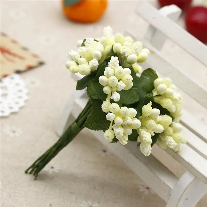 12pcs/ PE Foam Multicolor beads Artificial Silk Flowers bouquet For Wreaths DIY Wedding Scrapbooking Fake Flower Home Decoratio | Дом и сад