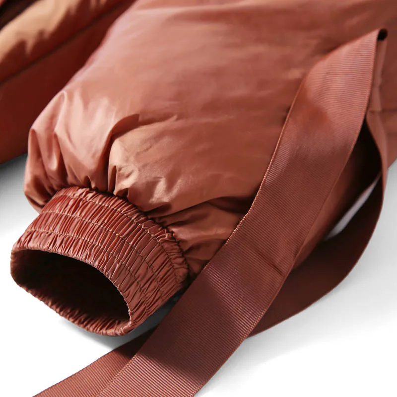 

Amii Minimalist Hooded Down Jacket Women Winter Causal Solid Patchwork White Duck Down Light Female Long Parkas Coat 11840223