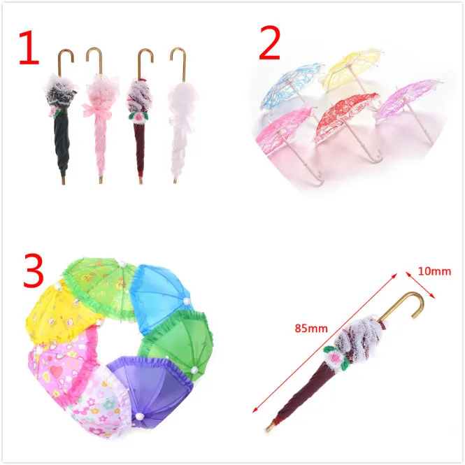 Зонт кружевной пластиковый для кукол аксессуары мебель шифоновые зонтики 1