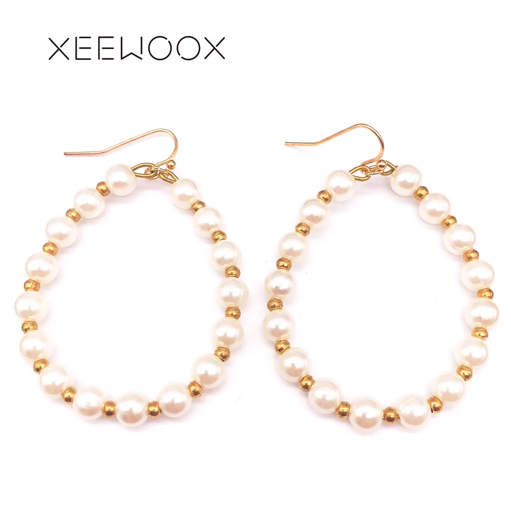 Большие серьги подвески с белым жемчугом|Серьги-подвески| |