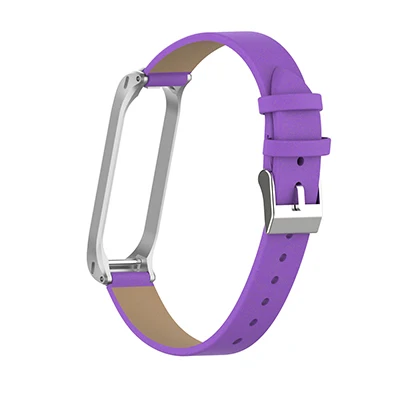 Purple Hangrui mi Band 4 ремешок из натуральной кожи для Xiaomi mi Band 4 band 4 браслет умные часы mi Band 4 умные аксессуары - Цвет: Purple