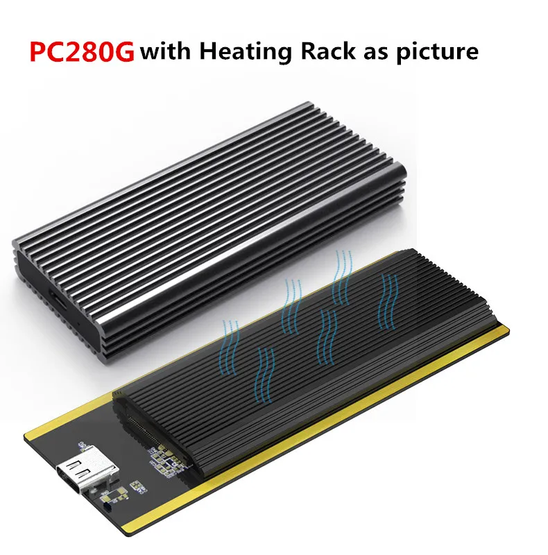 SSD алюминиевый корпус Поддержка PCIe NVME/NGFF M.2 M ключ/B& M ключ SSD type C 3,1 высокоскоростной кабель корпус жесткого диска - Цвет: PC280G