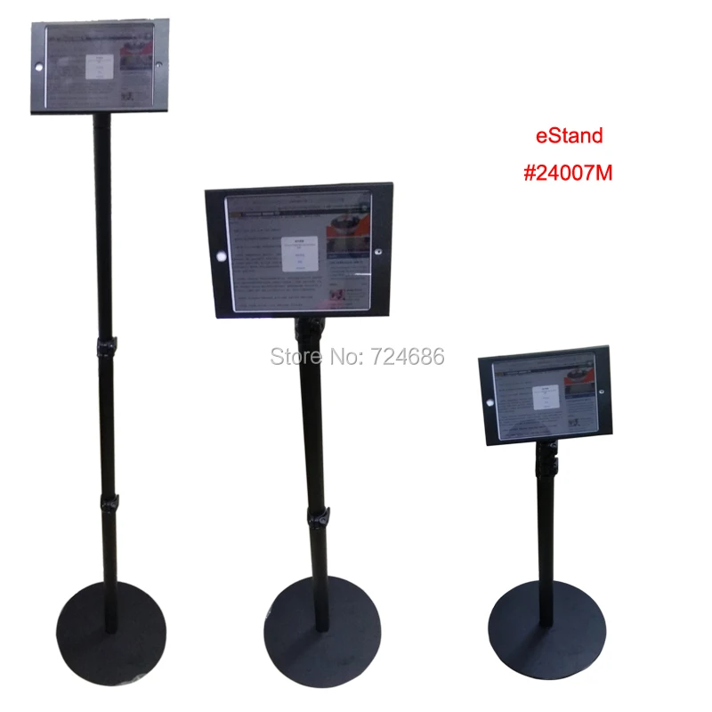

for mini iPad floor stand with lock enclosure secure kiosk height adjustable display on retail store or bank / hotel / shop