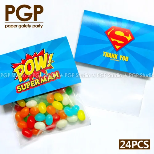 [PGP] сумки с изображением Супермена для детского дня рождения вечеринки маленьких