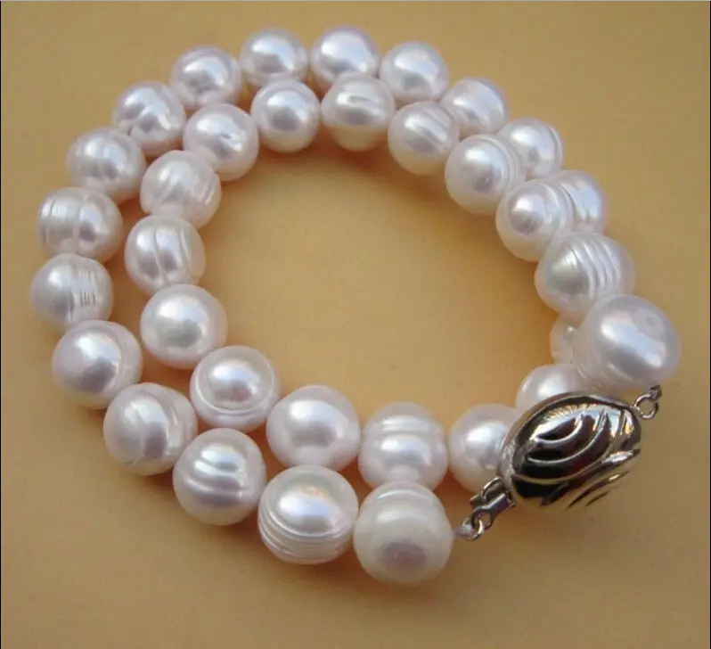 

pretty luster 13-14mmn south sea Genuine white baroque pearl necklace 18" r
