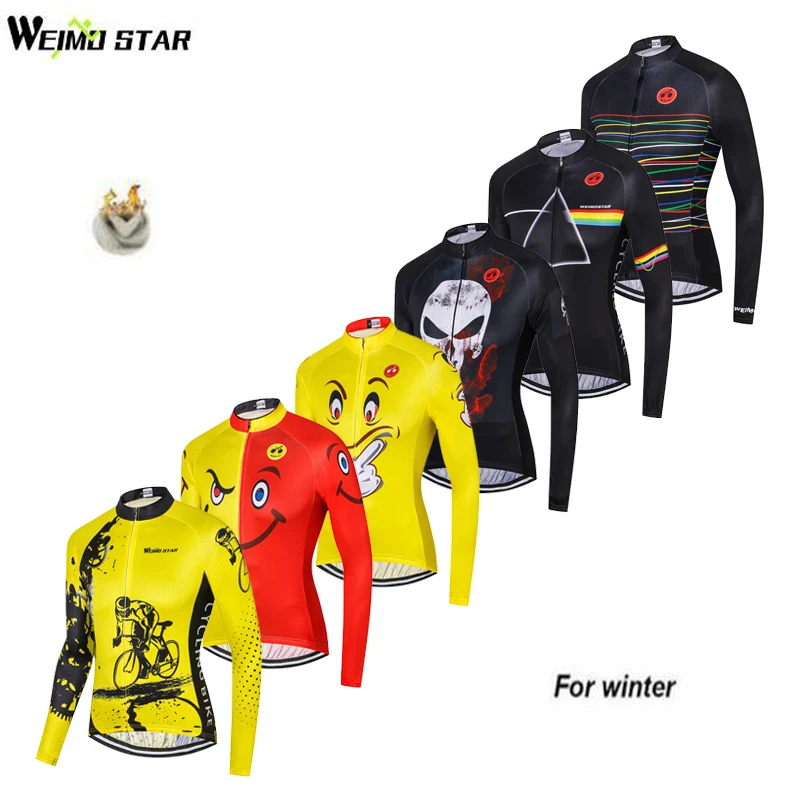 Weimostar Pro Team Зима Велоспорт Джерси с длинным рукавом Одежда для велоспорта мужская