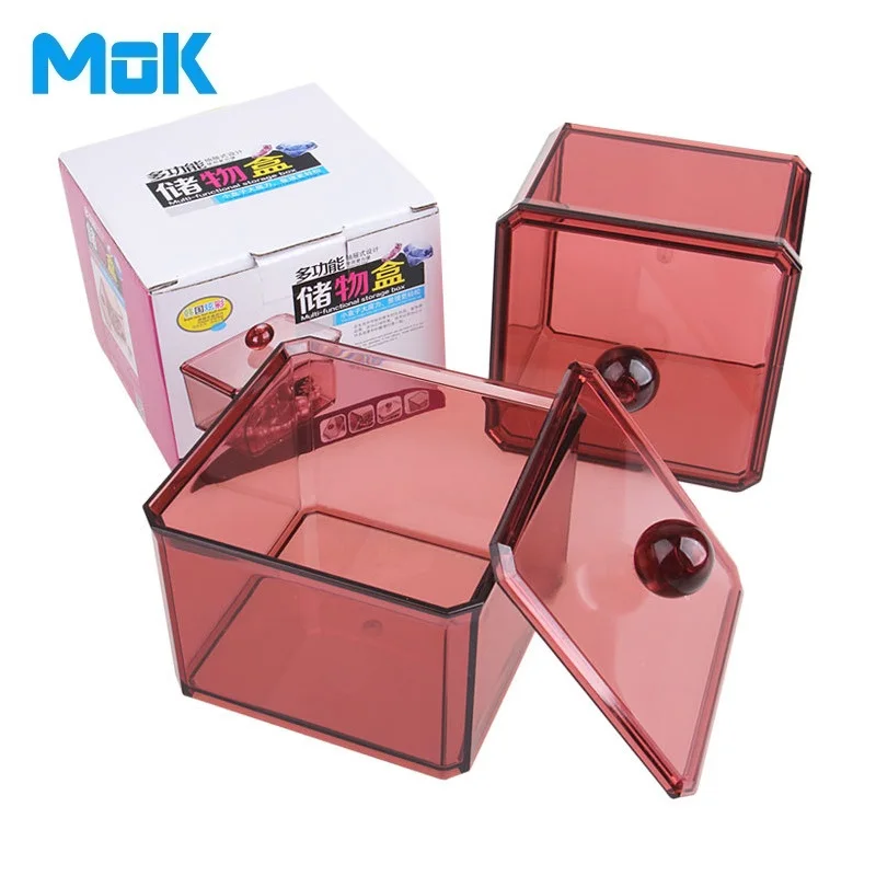 Прозрачный кристалл квадратная крышка Пластиковый Органайзер для макияжа