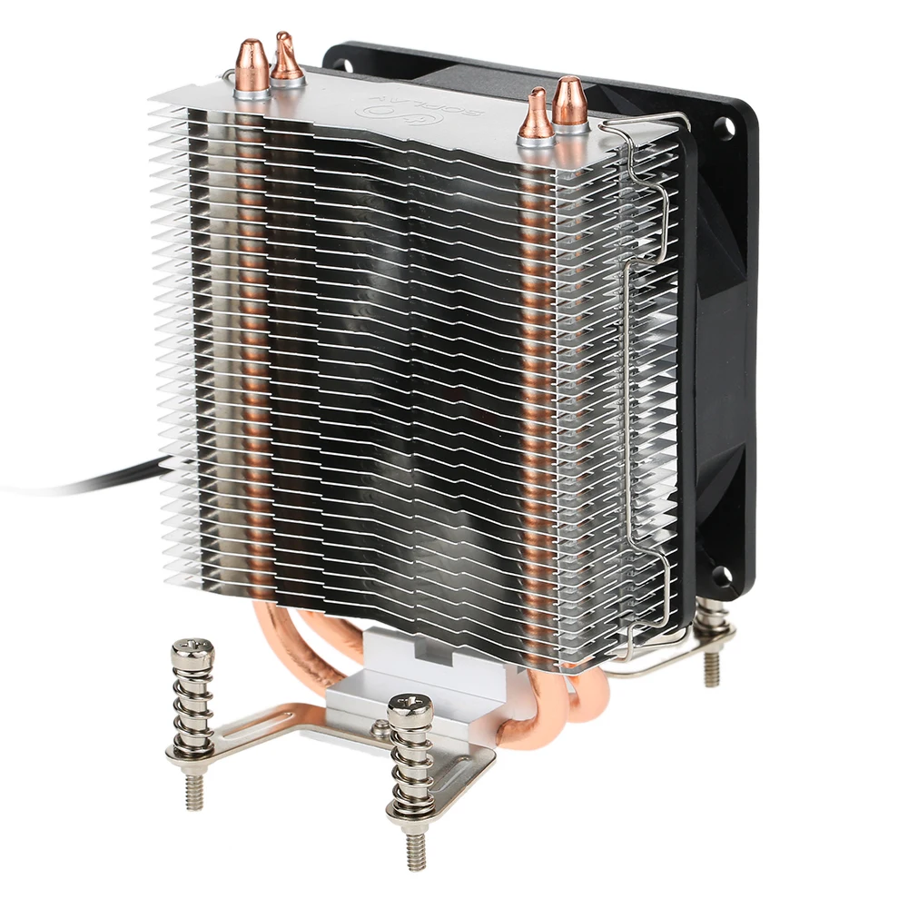 SOPLAY для Intel AMD cpu Cooler 2 тепловые трубки 3pin 9,2 см вентилятор ПК настольный компьютер процессор охлаждения радиатора Вентилятор для материнской платы memorys