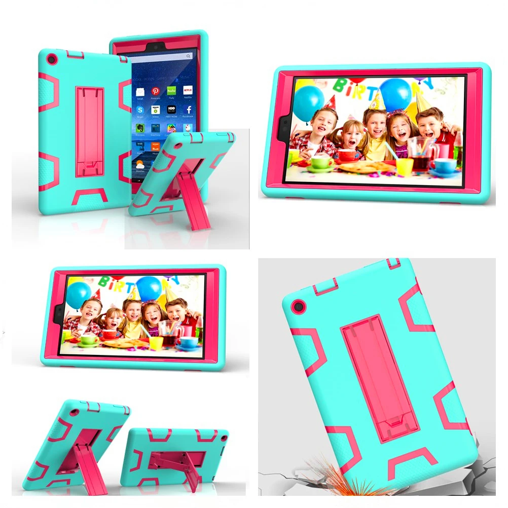 Чехол для 2016 Amazon Kindle Fire HD 8 HD8 Tablet Hit Color 3 в 1 Hybrid Heavy Duty противоударный резиновый