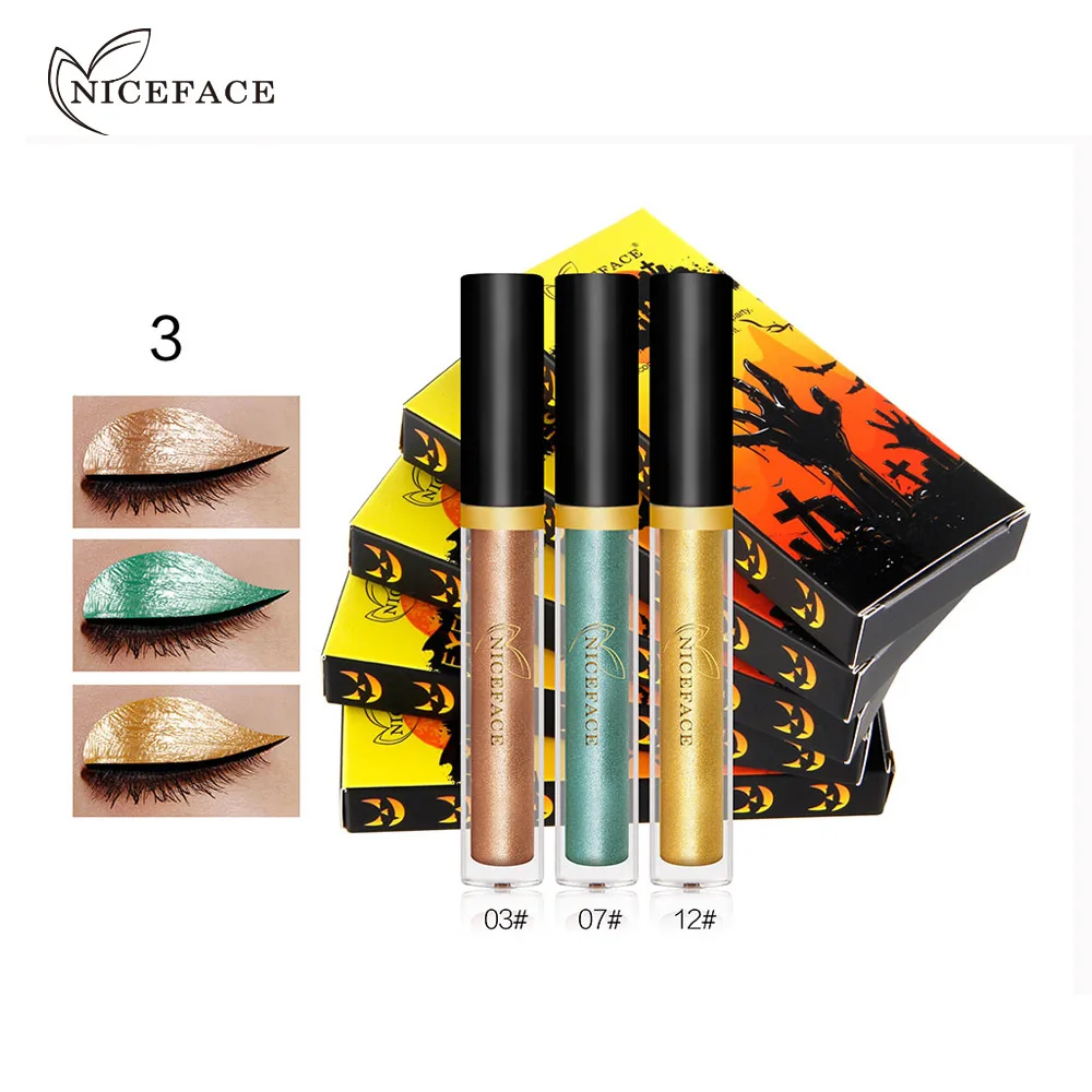 NICEFACE 3 шт./компл. тени для век блеск Жидкий Макияж Тени матовые Крем против
