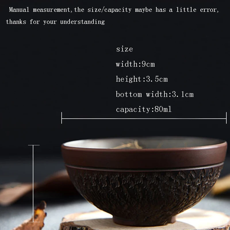

Qinzhou Ni Xing Tao Vintage Teacup Ceramic Master Cup Chinese Handmade Puer Kung Fu Tea Cup Home Teaware Small Tea Bowl Gifts