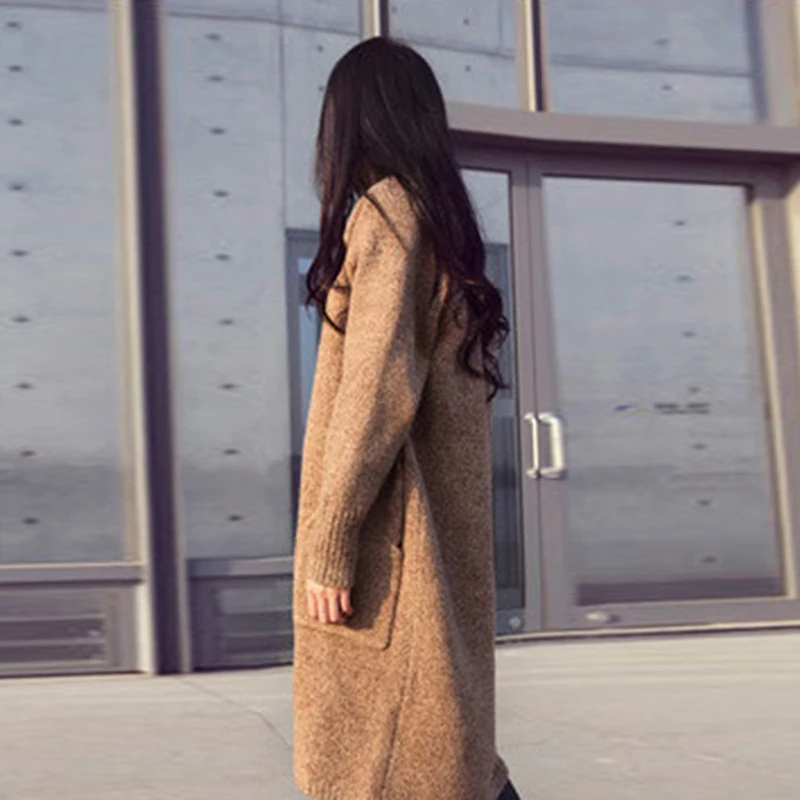 

U-SWEAR Winter Autumn Cardigans Sweater Women Open Stich Cardigan Long Knitted Oversized Loose Outwear Sweater sueter mujer
