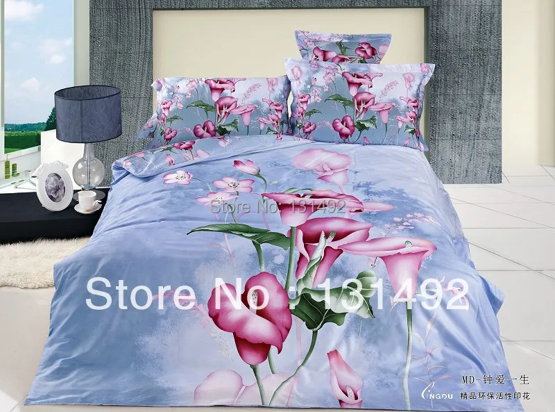 Daffodils flower Quilt comforter duvet cover Bed Sheet bedding sets 100% cotton bedclothes Reactive printing | Дом и сад