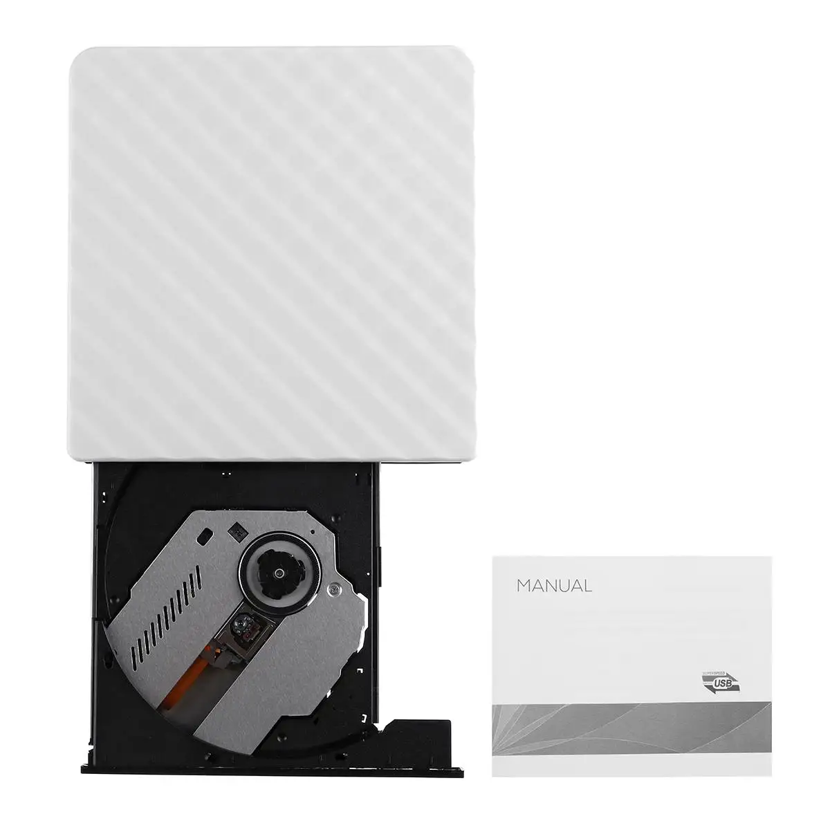 Стиль Белый Внешний USB3.0 DVD RW CD писатель Тонкий привод горелки ридер плеер лоток тип для ПК ноутбука