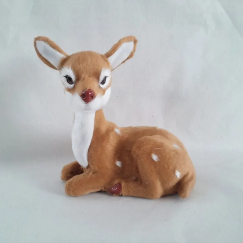 Новый сидя моделирование пятнистого оленя игрушка реалистичный пятнистый олень