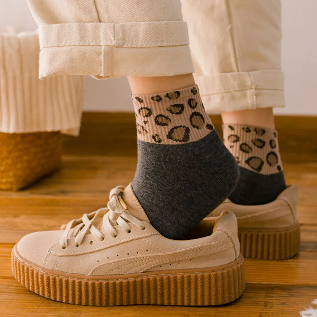 Новые весенние женские носки с леопардовым принтом Модные ножные браслеты Sox Bobby