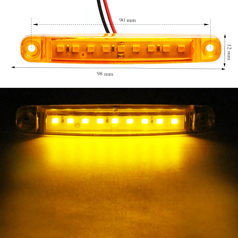 KEYECU 50x3 8 &quot6LED Боковой габаритный фонарь трейлер задние индикаторные огни для