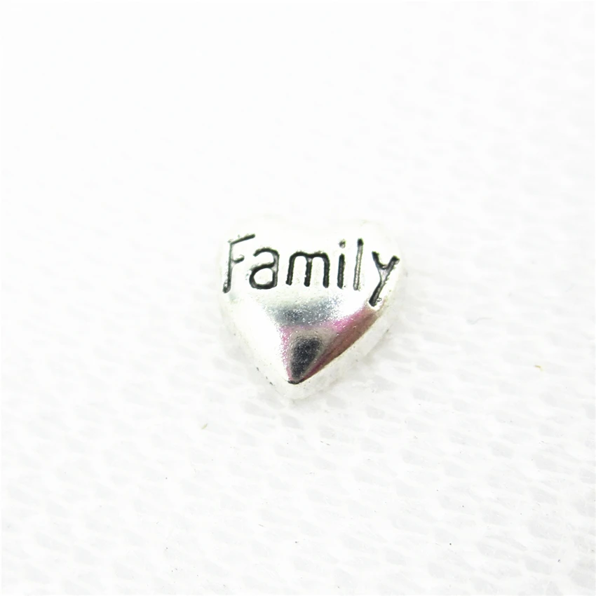 

Hot selling 50pcs/lot silver Family floating charms living glass memory lockets for diy jewelry