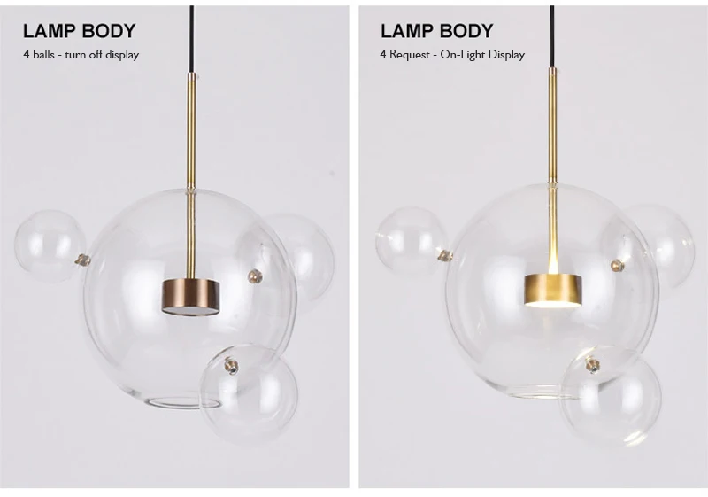 Clear Glass Ball Living Room Chandeliers Art Deco Bubble Lamp Shades Chandelier Modern Indoor Lighting Restaurant Chandeliers