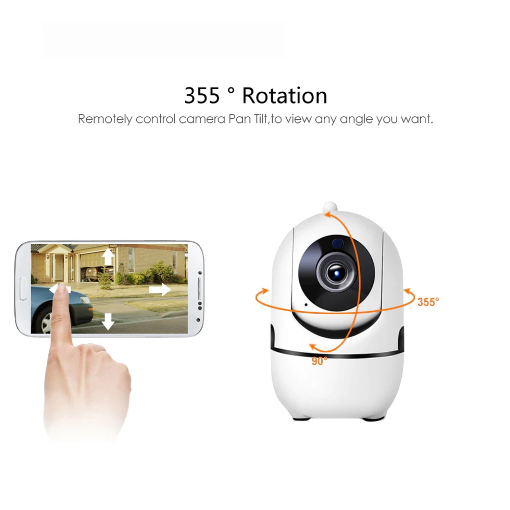 1080P Full HD Беспроводная Смарт PTZ ip-камера с wifi облачной записью автоматическое отслеживание для движущихся объектов бесплатное приложение сигнализация