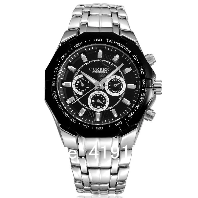 Curren Мужские кварцевые часы из нержавеющей стали военные повседневные спортивные