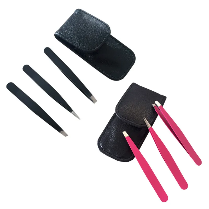 Новый комплект одежды из 3 вещей для Нержавеющая сталь пинцет бровей Наклонный