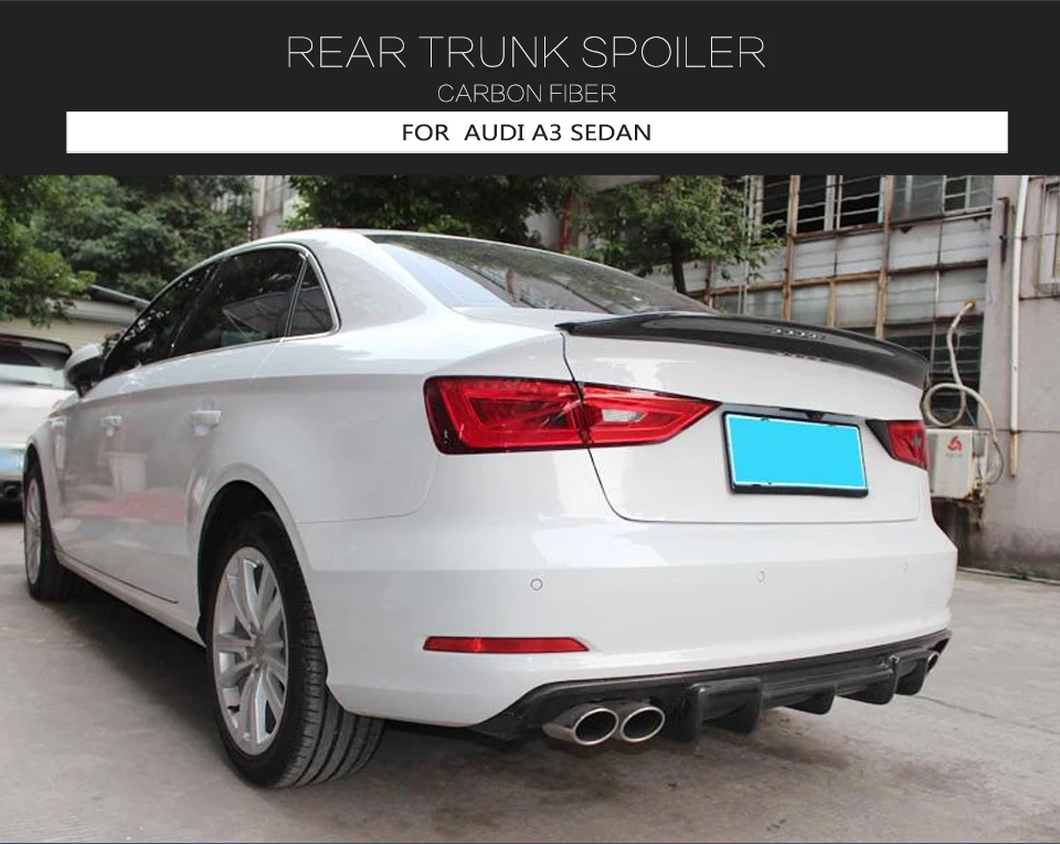 Задний багажник автомобиля крыло спойлер для Audi A3 S3 RS3- корпус из углеродного волокна загрузки спойлер крыла губ стикер
