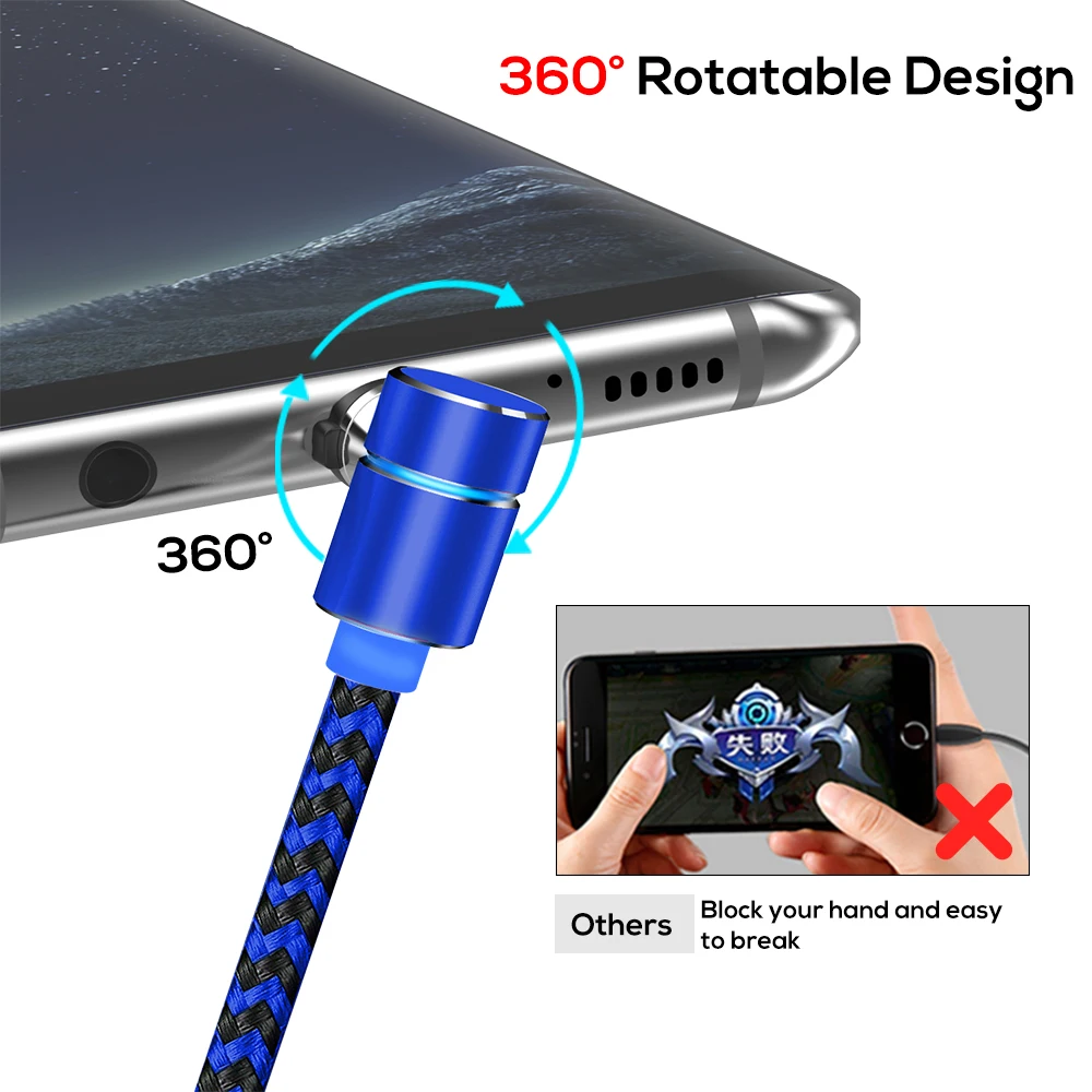 TOPK L Line2 Тип Магнитный кабель плетеный нейлоновый светодиодный lndicator usb C для samsung