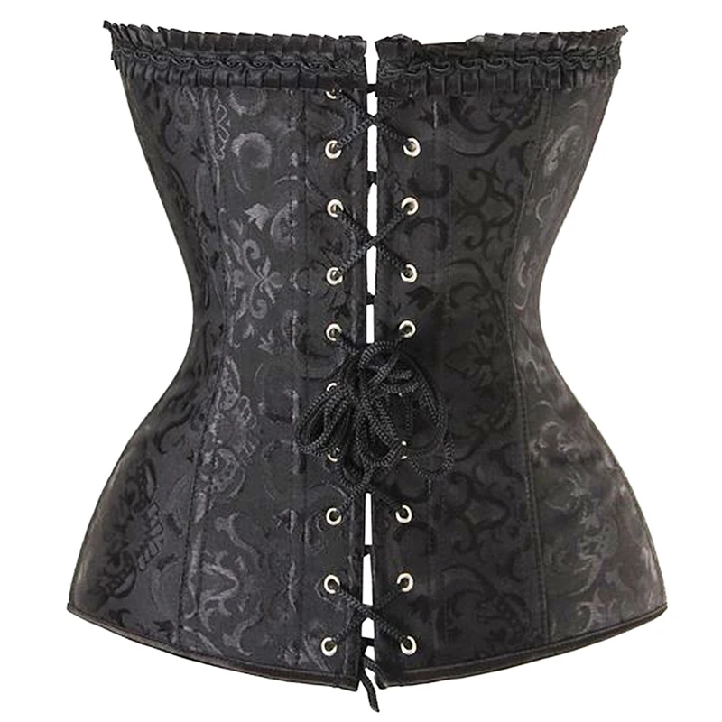 Сексуальное Дамское бельё в готическом стиле бюстье из вышитой парчи корсет топ
