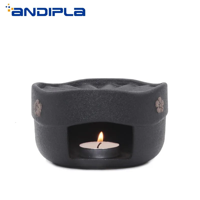 Чайная плита в японском стиле Black Zen грубая керамика свеча - Цена: 3 700,59 руб.