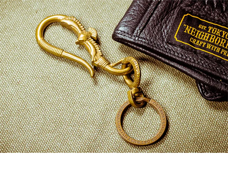 Coppertist. wu Универсальное кольцо с надписью, латунный металлический держатель для ключей ручной работы, раздельные кольца, брелок для ключей, Круглый круглый брелок