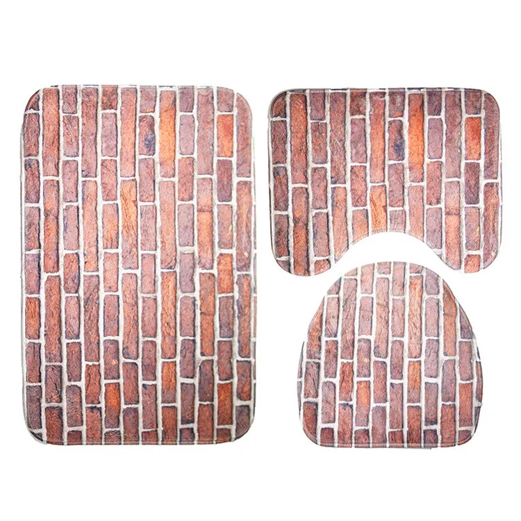 3в1 замша Микрофибра Ванная комната камень шаблон абсорбирующий коврик туалет