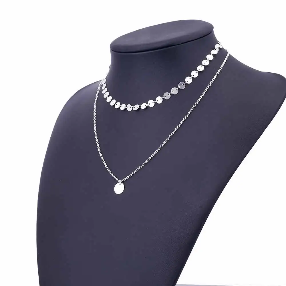 FAMSHIN 2017 новая мода золотая монета многослойное ожерелье набор для женщин